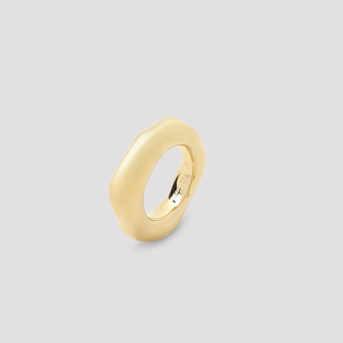 Jil Sander Wavy-Shaped Polished Brass Ring