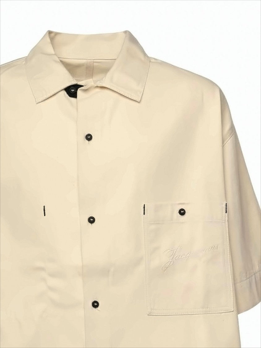 Jacquemus Boxy Fit Short-Sleeve Shirt With Classic Collar And Chest Pocket