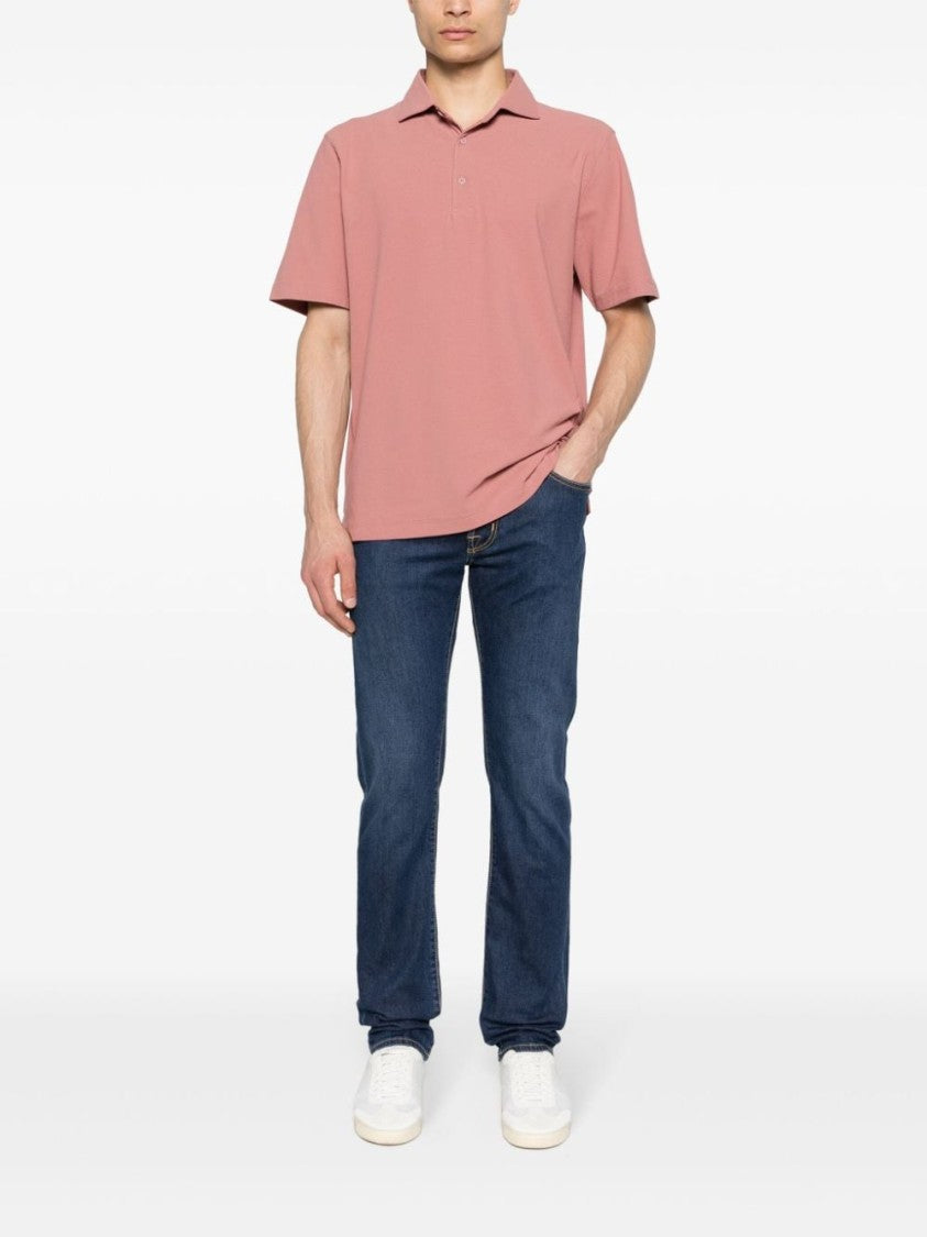 Lardini Coral Pink Polo Shirt