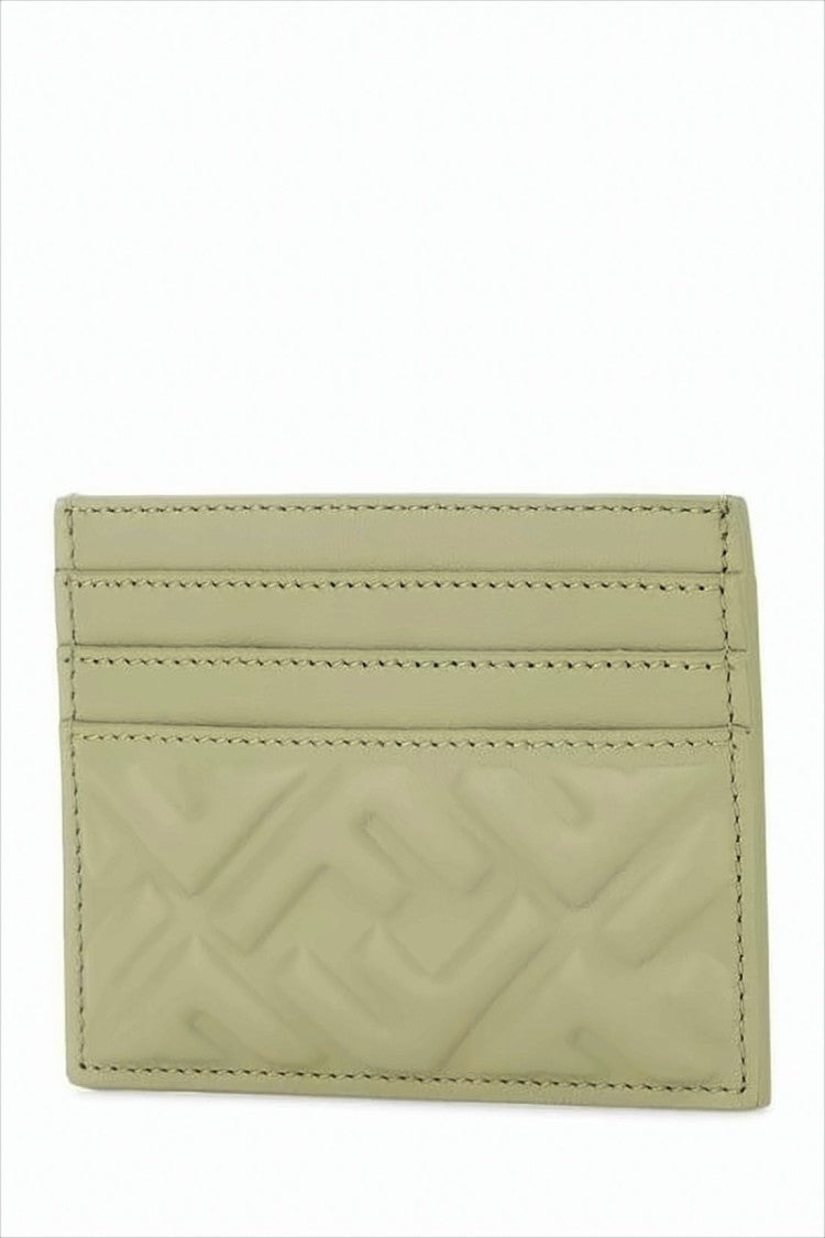 Fendi Embossed Geometric Pattern Leather Cardholder