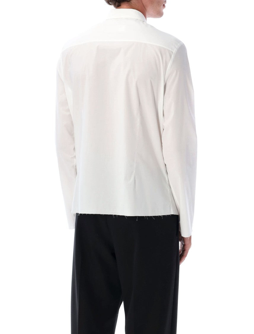 Mm6 By Maison Margiela White Cotton Shirt With Raw Hem
