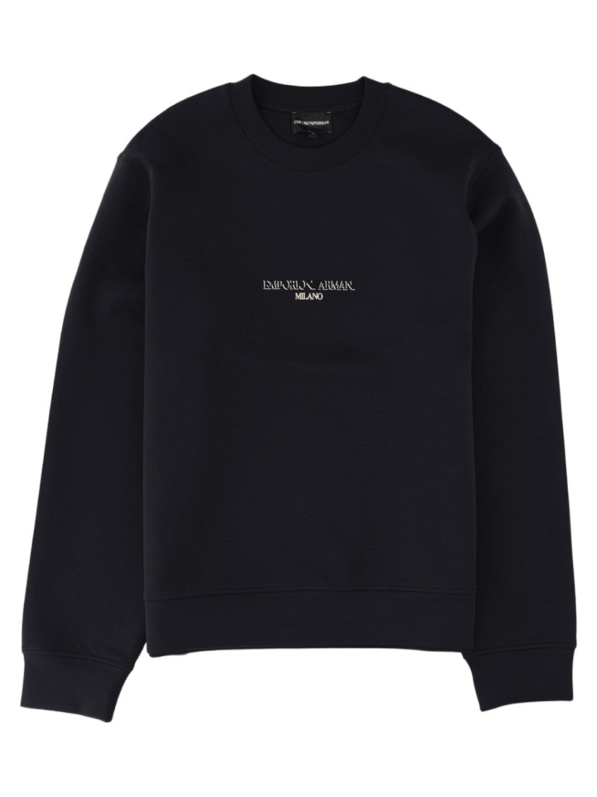 Emporio Armani Classic Black Sweatshirt With Minimalist Detailing