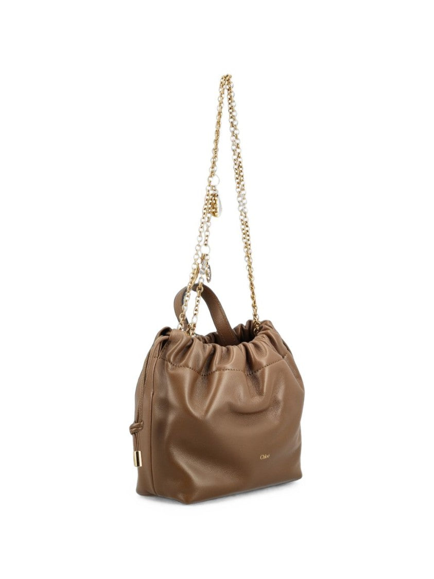 Chloé Brown Slouchy Drawstring Leather Handbag