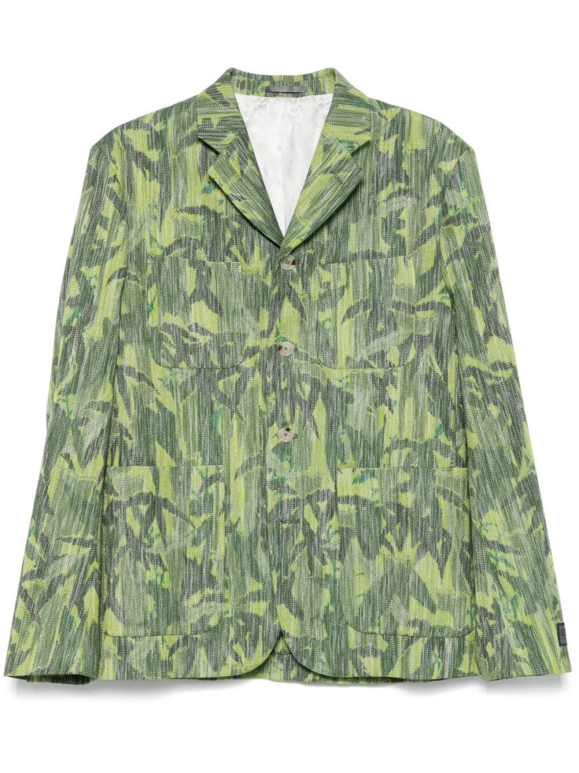 Kenzo Grass Green Multi Patch Pocket Jacket