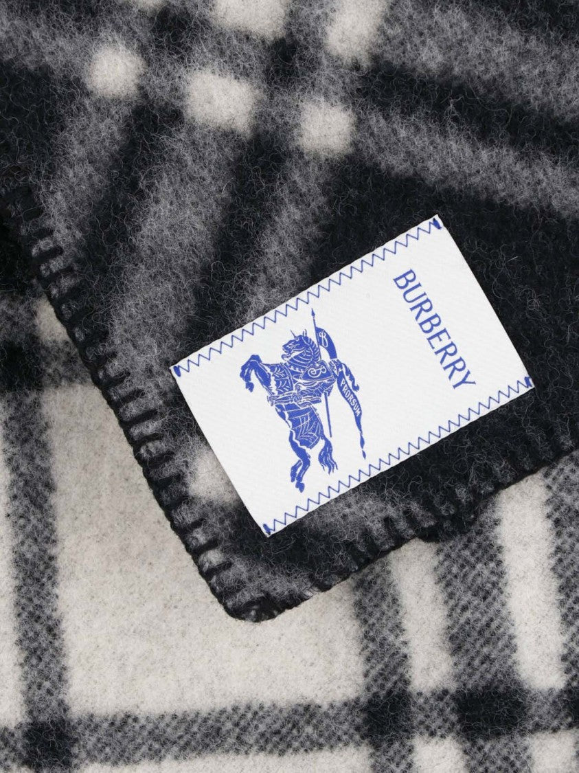 Burberry Asymmetrical Plaid Jacket With Wide Neckline