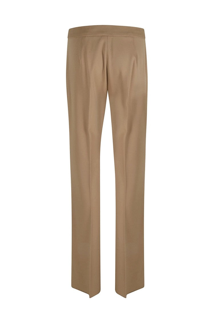 Max Mara Tan Wool Wide-Leg Trousers