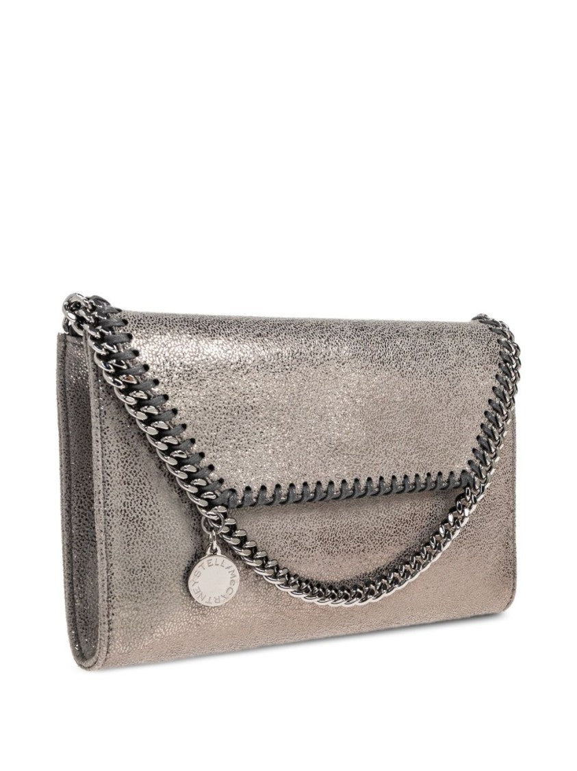 Stella Mccartney Metallic Silver Textured Wallet