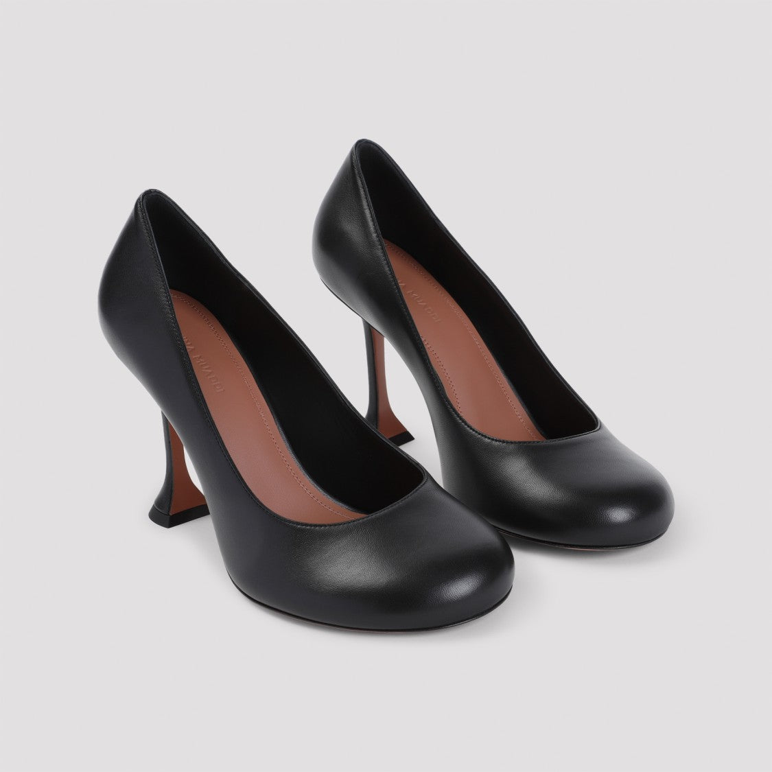 Amina Muaddi Iris Black Nappa Leather Pumps