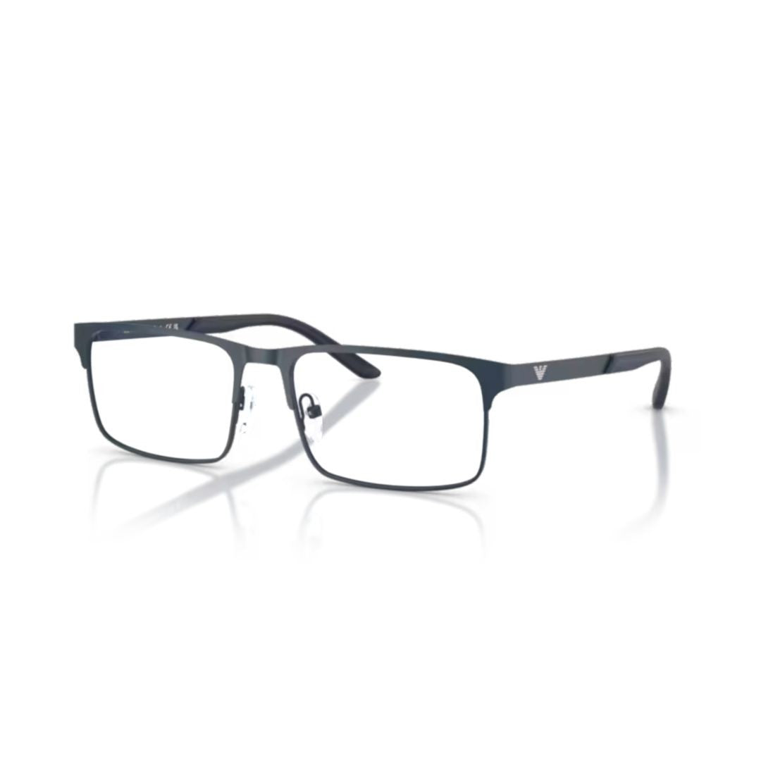Emporio Armani 0Ea1170 Rectangular Black Matte Metal Eyeglass Frames With Adjustable Nose Pads