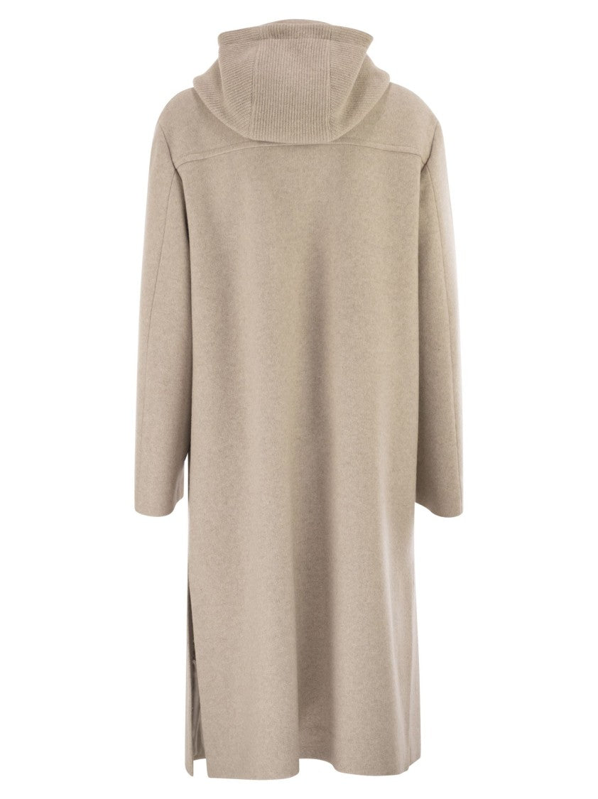 Fay Double Front Wool Jersey Coat