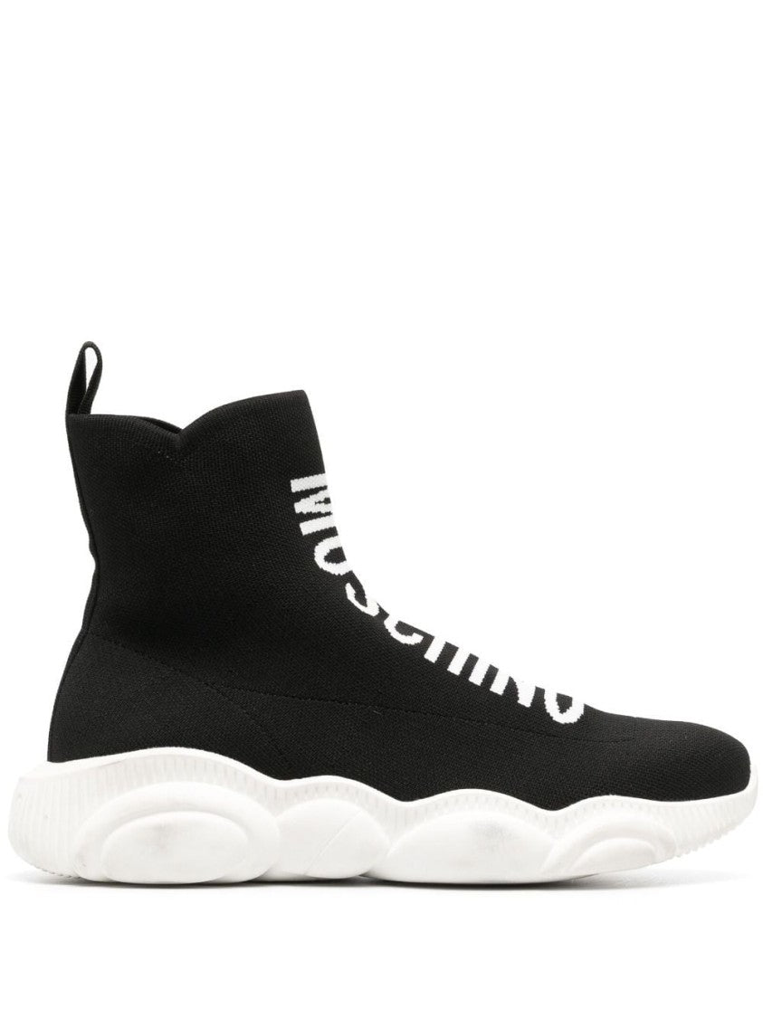 Moschino High-Top Black Sneakers