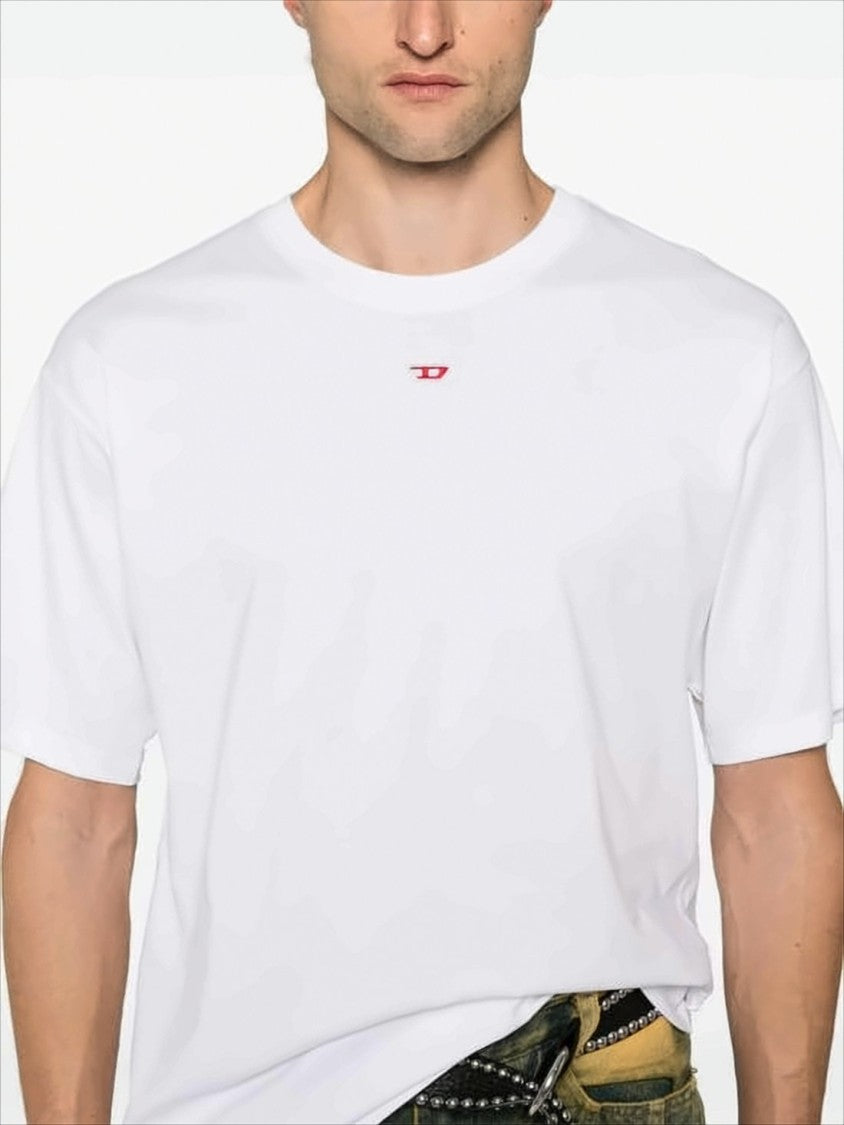 Diesel Relaxed-Fit White T-Shirt With Subtle Logo Detail