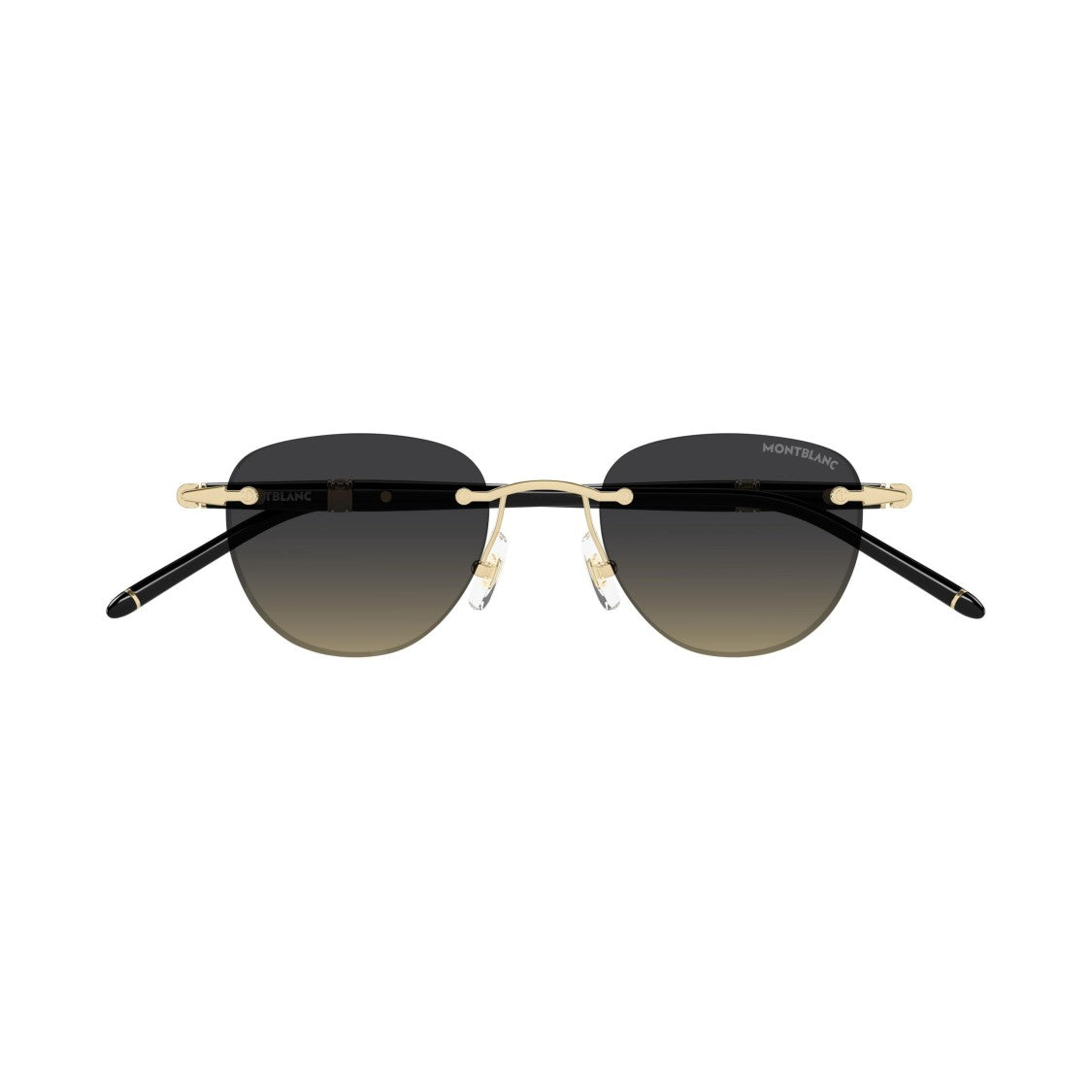 Montblanc Mb0412s Rimless Gradient Lens Sunglasses With Gold Accents