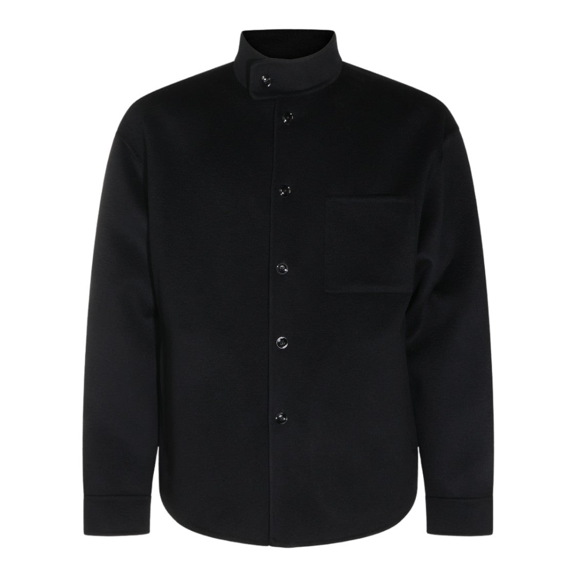 Giorgio Armani High Mandarin Collar Black Casual Shirt