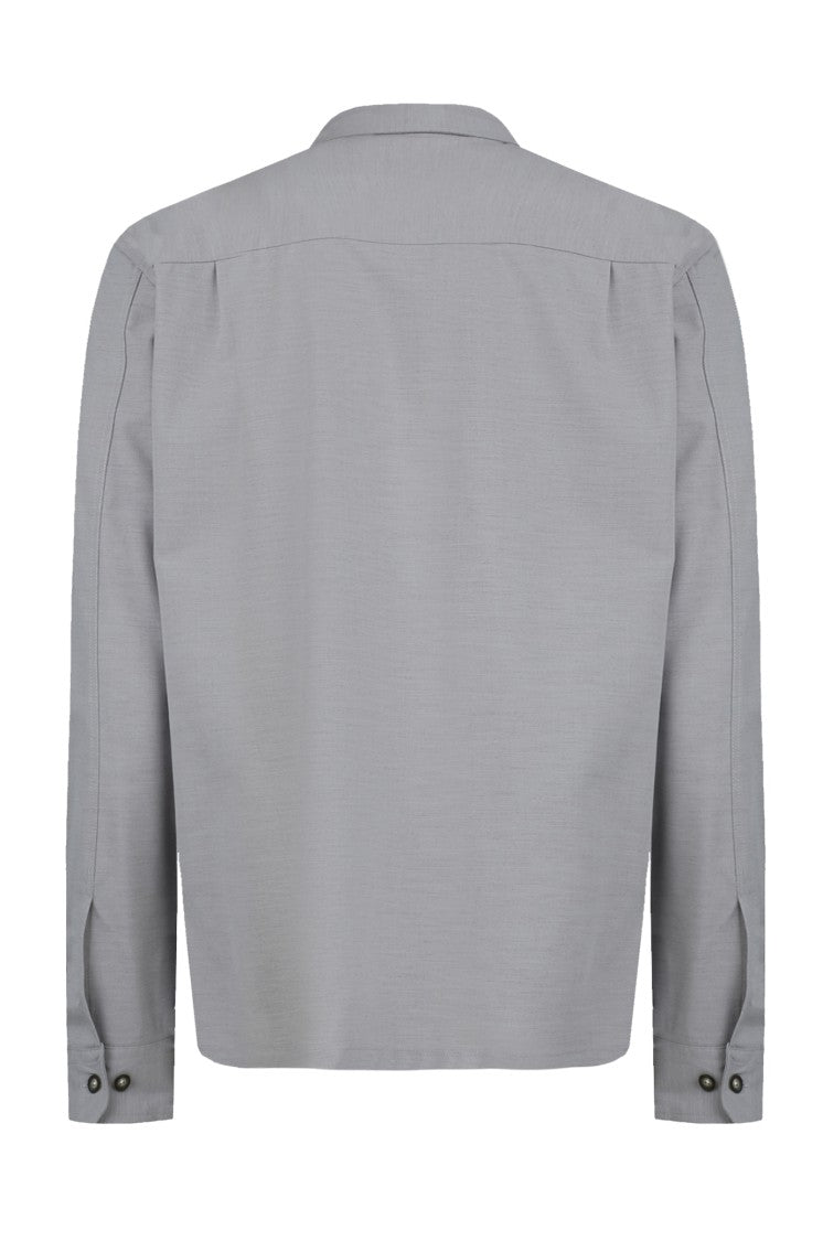 Gazzarrini X Michele Franzese Pearl Grey Wool-Viscose Blend Overshirt