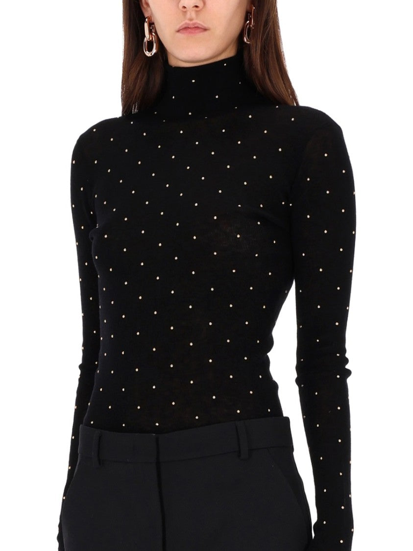 Rabanne Fitted Black Wool Sweater