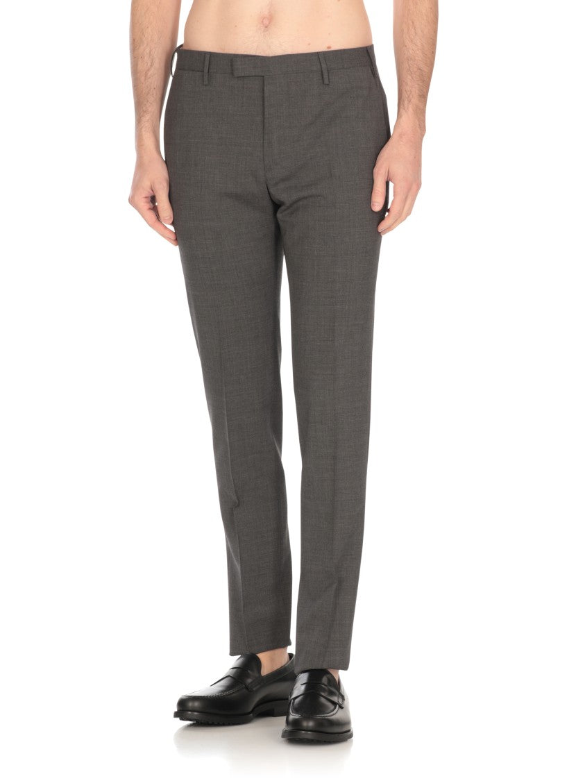 Pt Torino Grey Wool Trousers