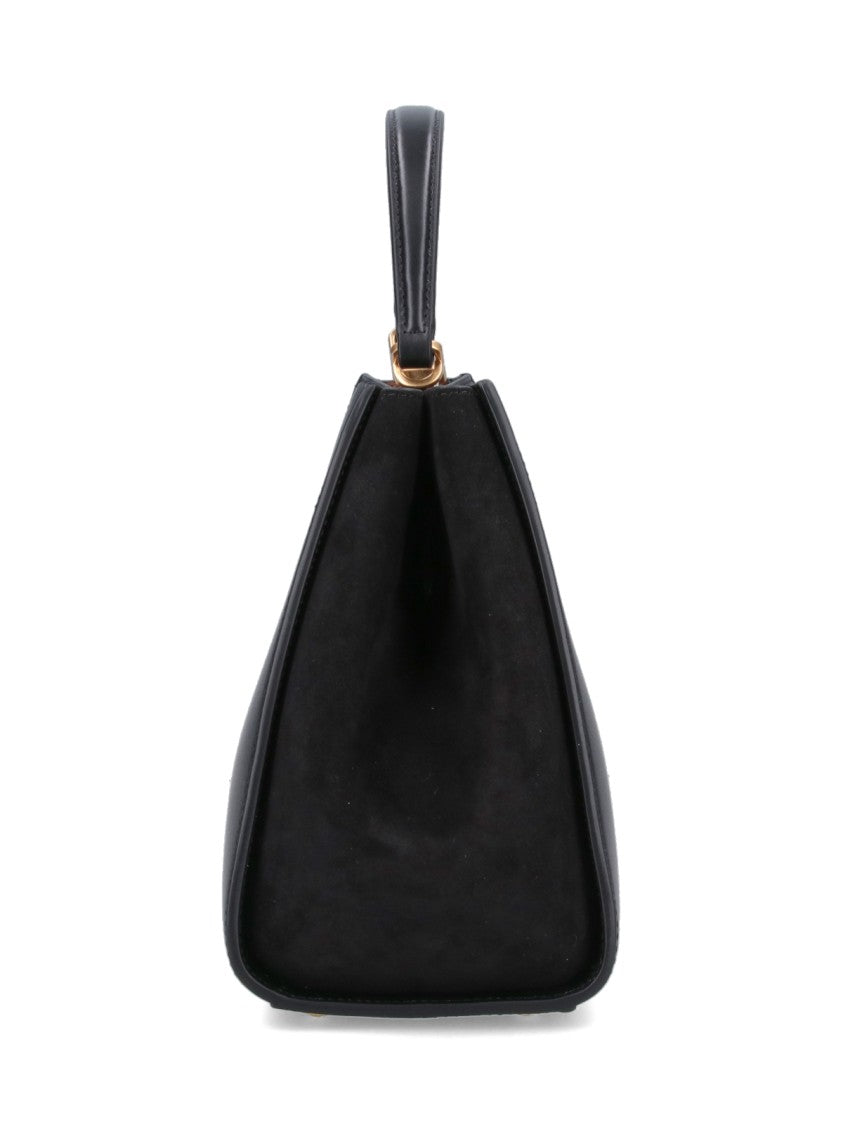 Tory Burch "Eleonor" Large Shoulder Bag In Black Leather