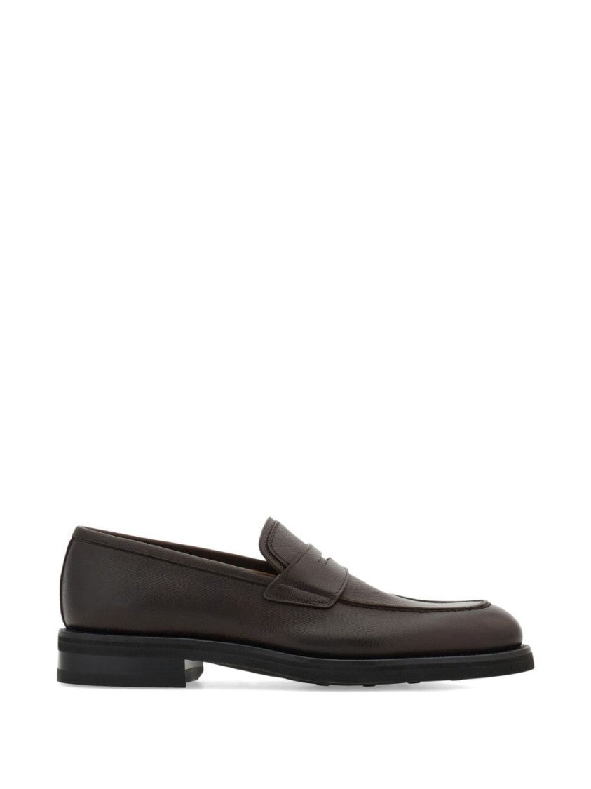 Ferragamo Smooth Leather Penny Loafers With Rounded Toe