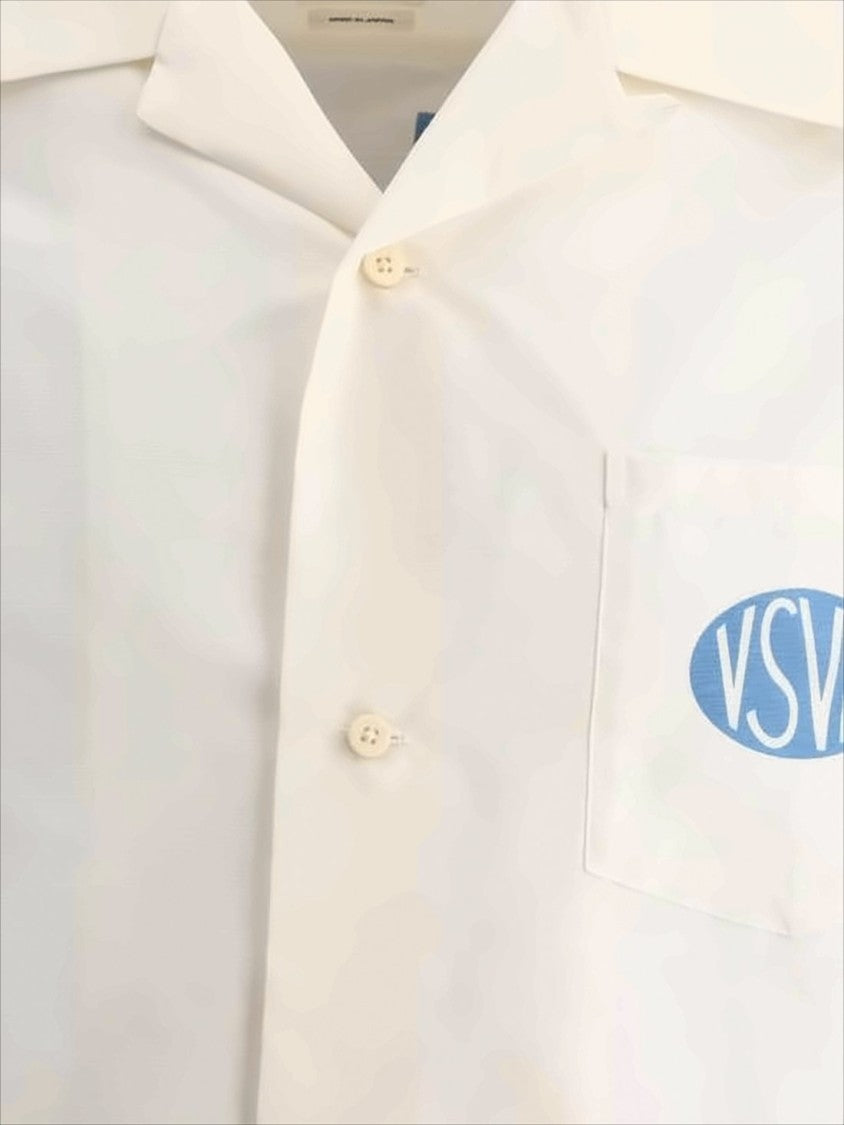 Visvim Short-Sleeved Silk Shirt With Classic Collar And Graphic Design