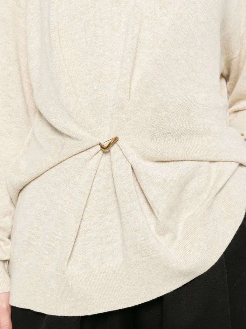 Isabel Marant Chiraz V-Neck Ring-Detail Sweater
