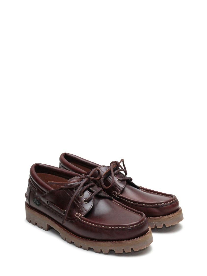 Paraboot Brown Briac Leather Boat Shoes