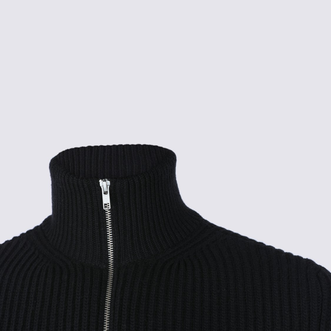 Mm6 By Maison Margiela Black Wool Zip Zip-Through Knit