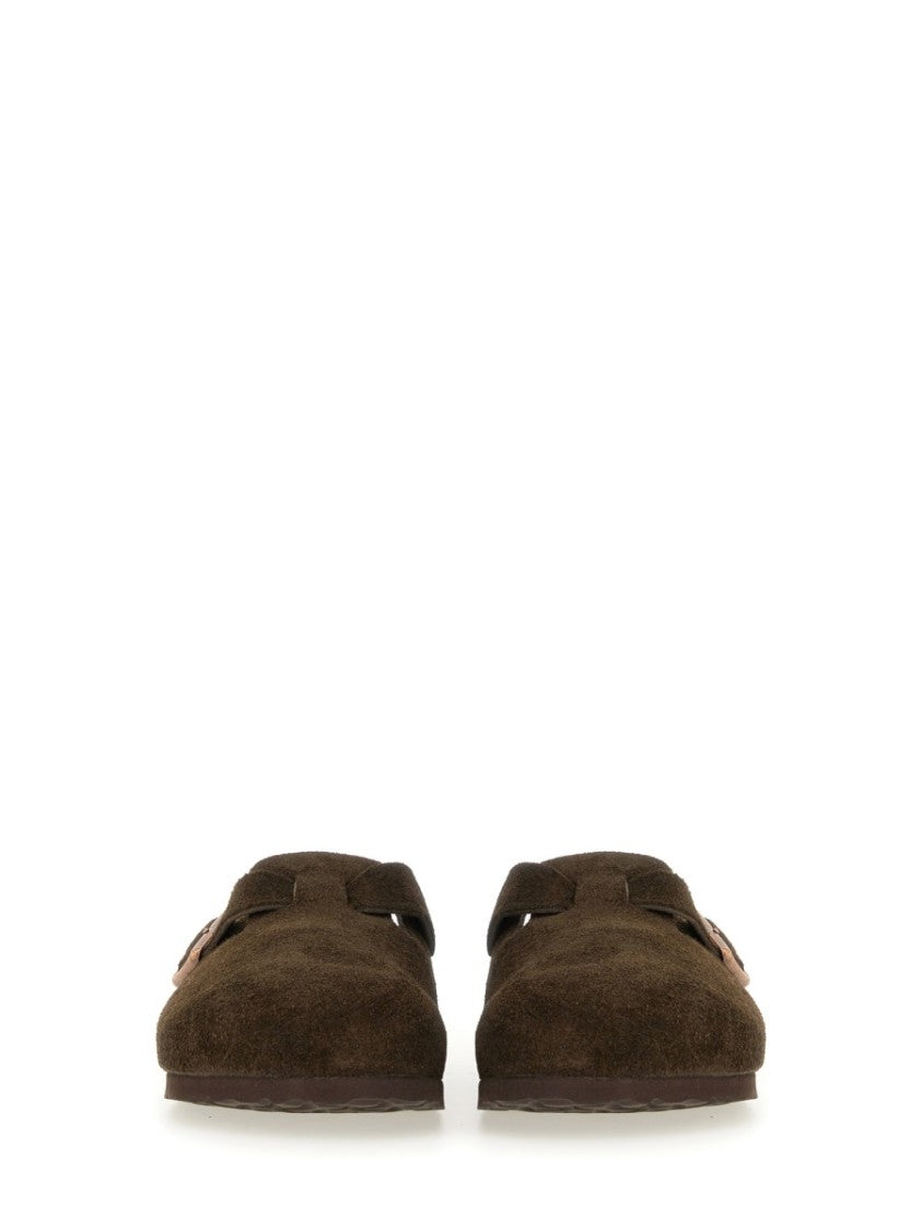 Birkenstock Minimalist Suede Slip-On Sabot With Adjustable Buckle