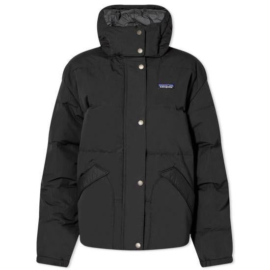 Patagonia Relaxed Fit Black Down Puffer Jacket With High Collar