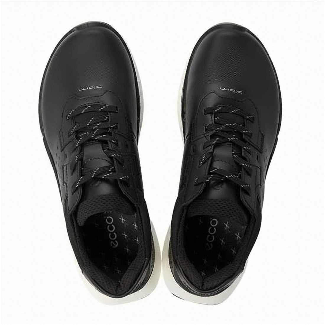 Ecco Black Leather Sneaker With Perforated Detailing