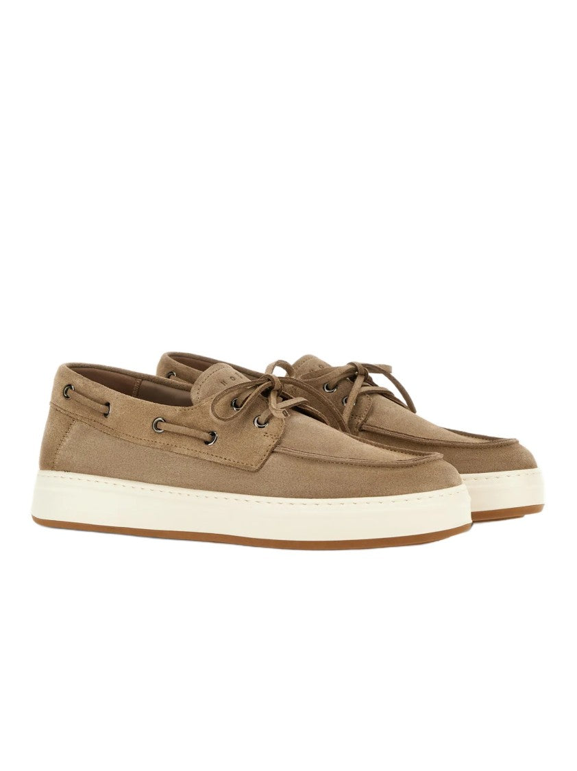 Hogan Moccasin-Style Boat Shoes With Lace-Through Design