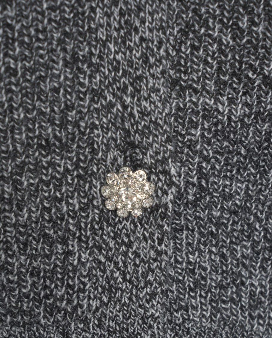 Liu Jo Cropped Grey Melange Cardigan