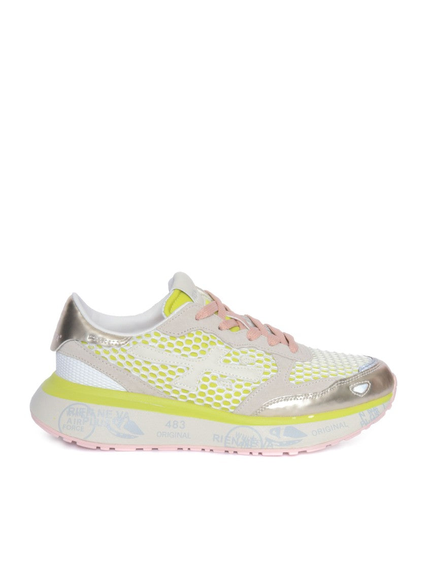 Premiata Breathable Mesh Sneakers With Metallic Accents