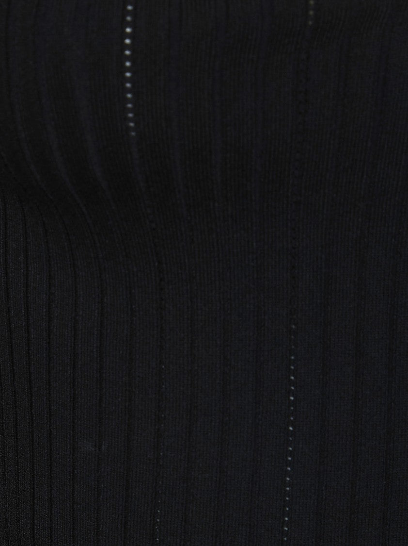 Elisabetta Franchi Openwork Ribbed Knit Top
