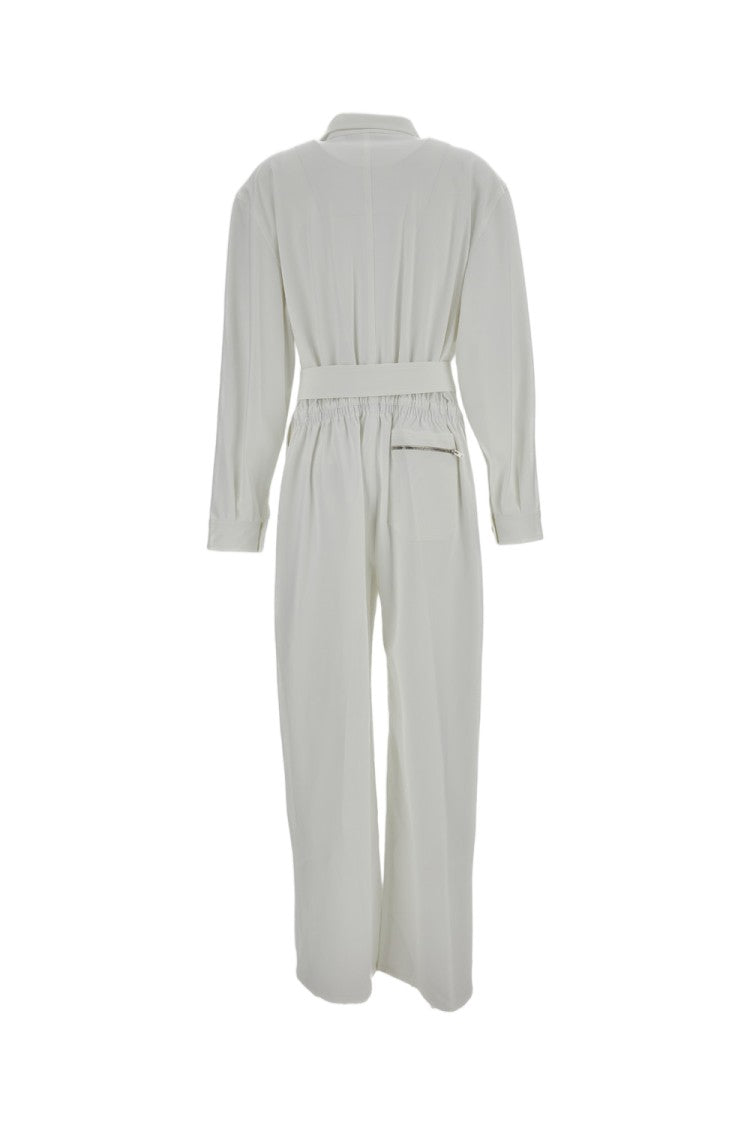 Irie' White High Collar Utility Jumpsuit