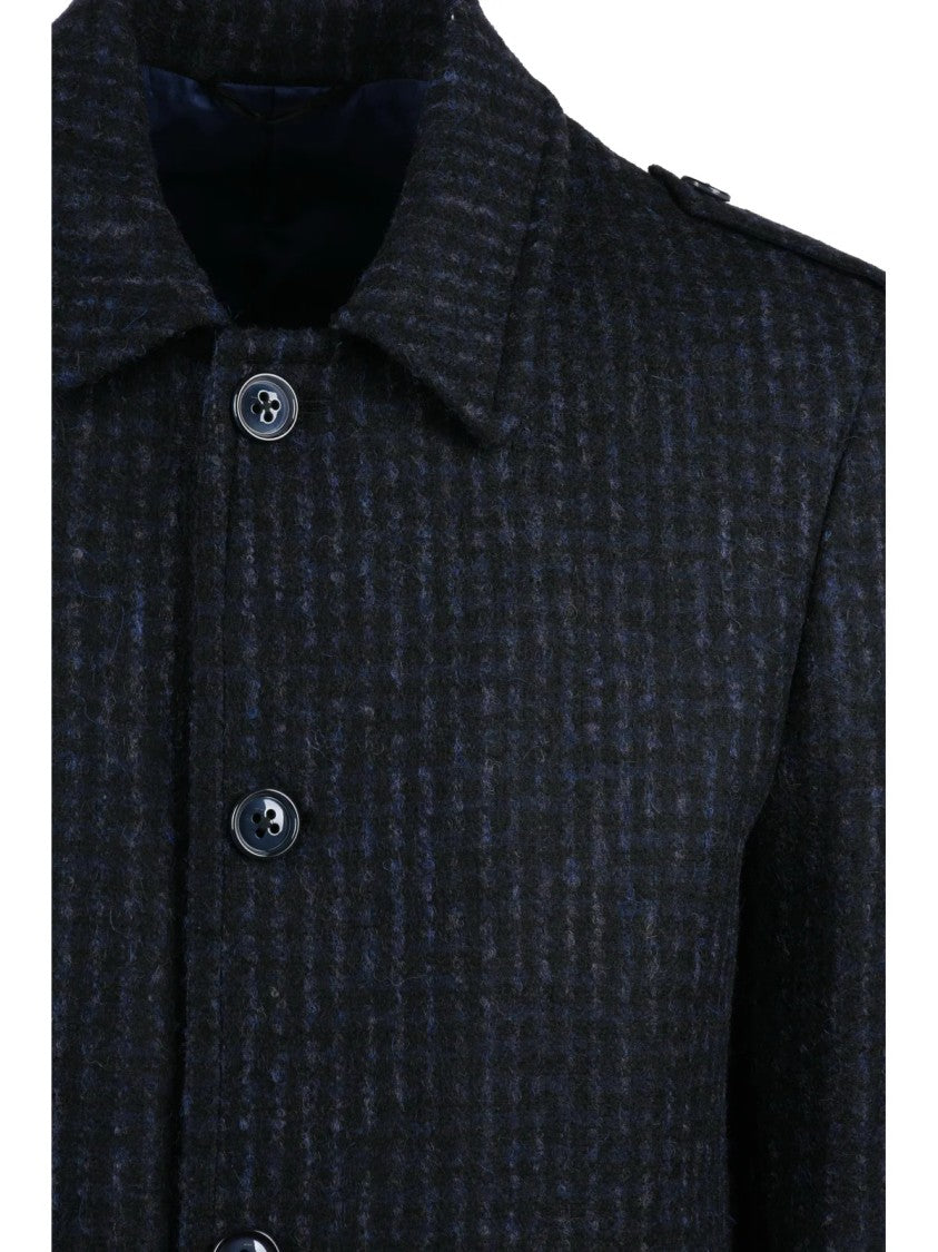 L.B.M. 1911 Blue-Black Wool-Blend Coat