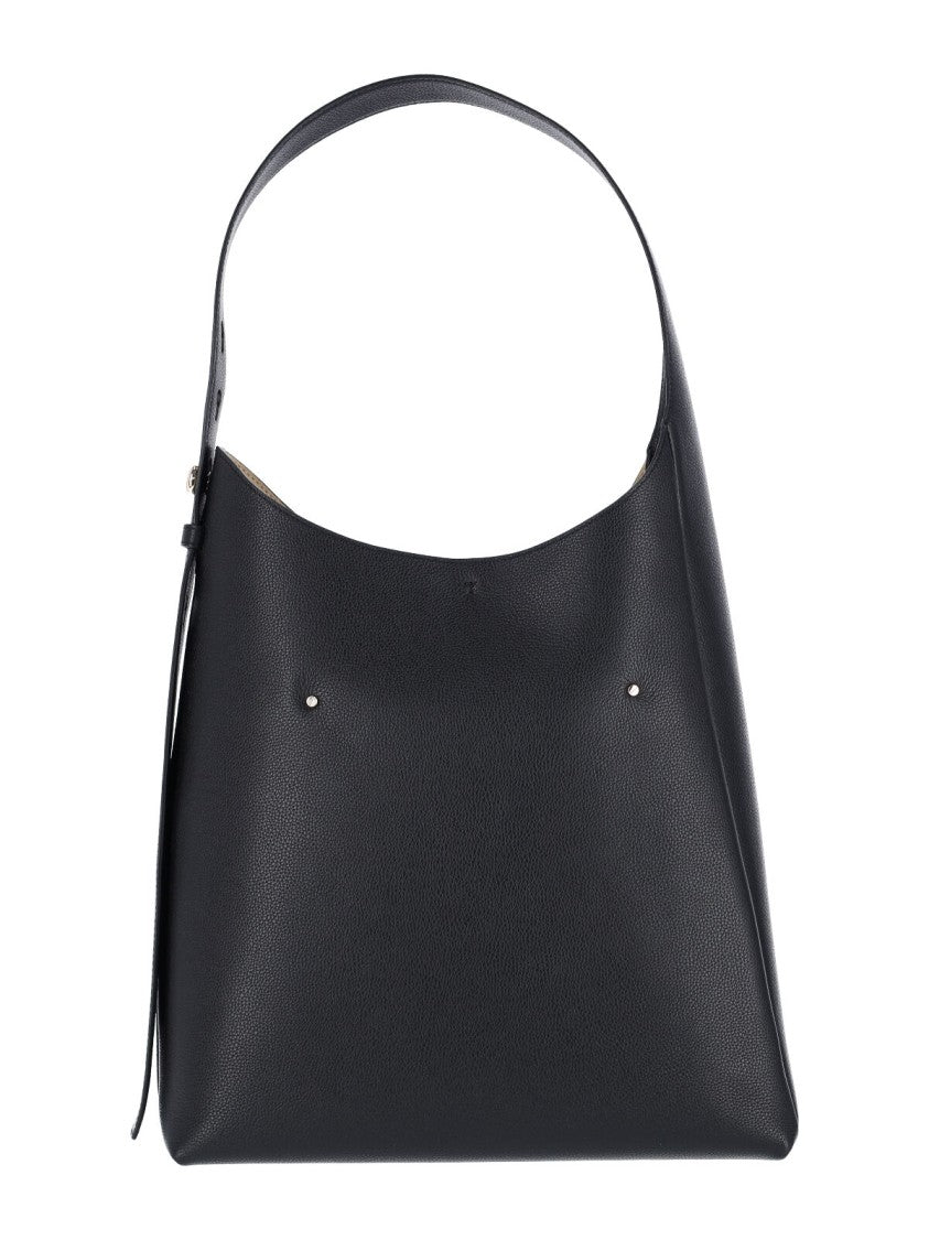 Tory Burch Structured Black Calf Leather Shoulder Bag