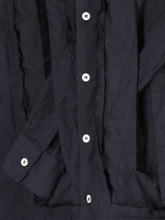 Comme Des Garçons Textured Black Button-Down Shirt With Unique Detailing
