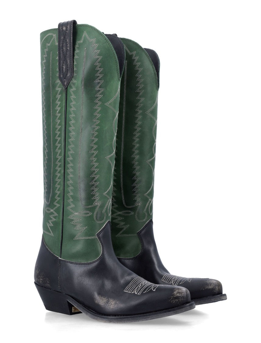 Golden Goose Wish Star Embroidered Western Leather Boots
