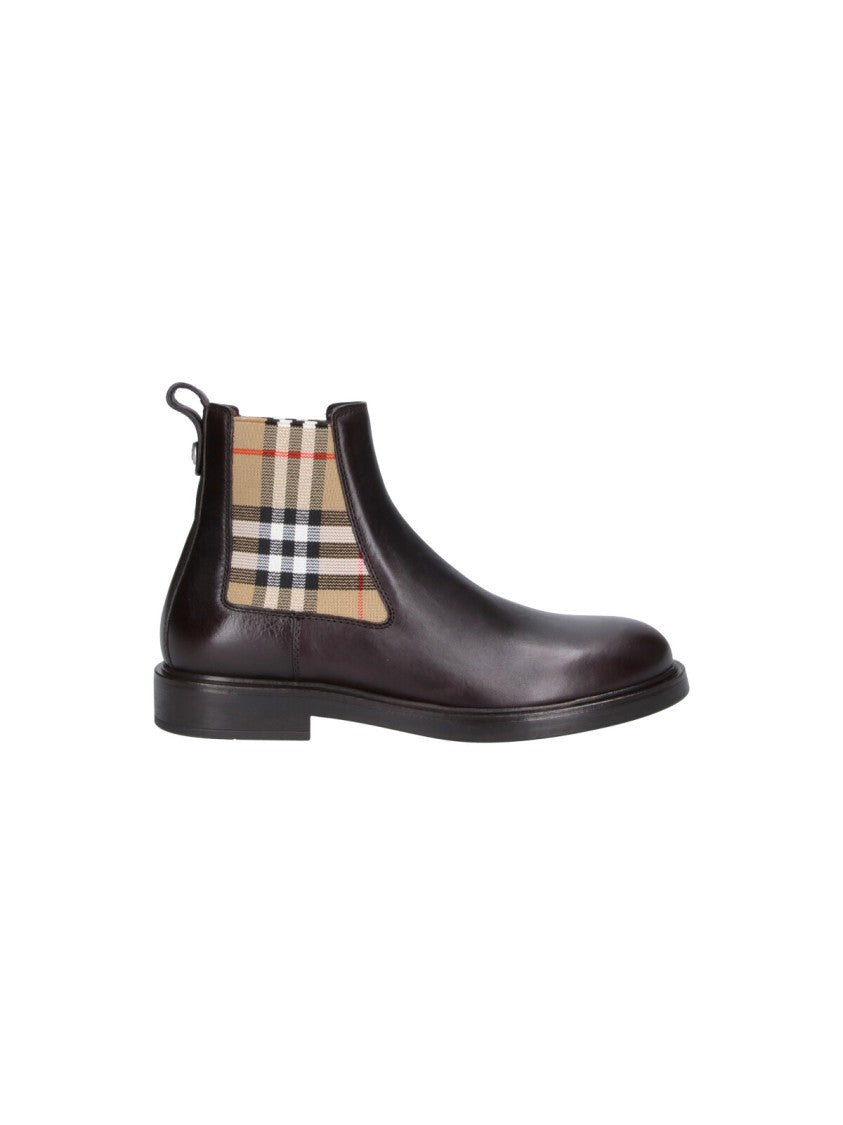 Burberry Brown Calf Leather Pembroke Boots