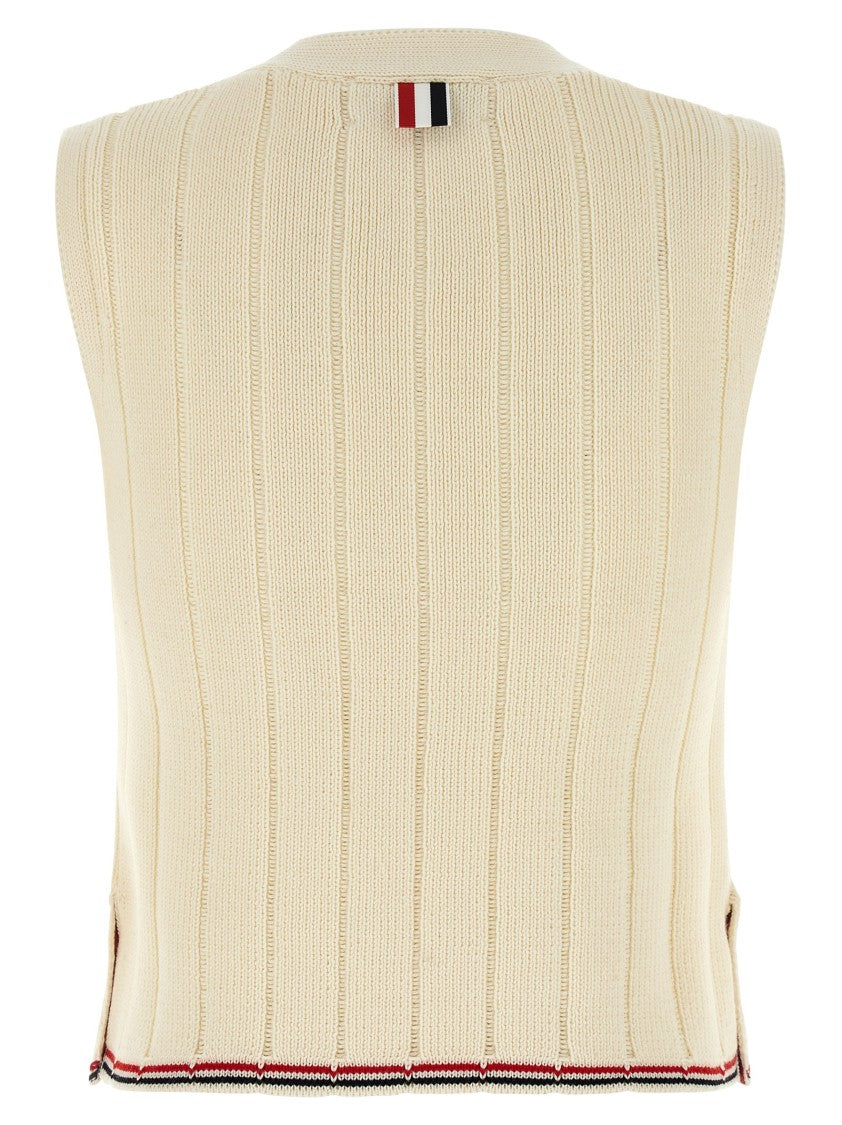 Thom Browne Rwb Intarsia Vest