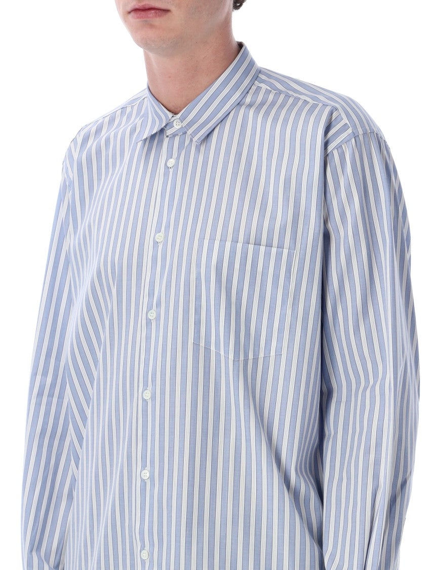 Comme Des Garçons Button Down Striped Cotton Shirt