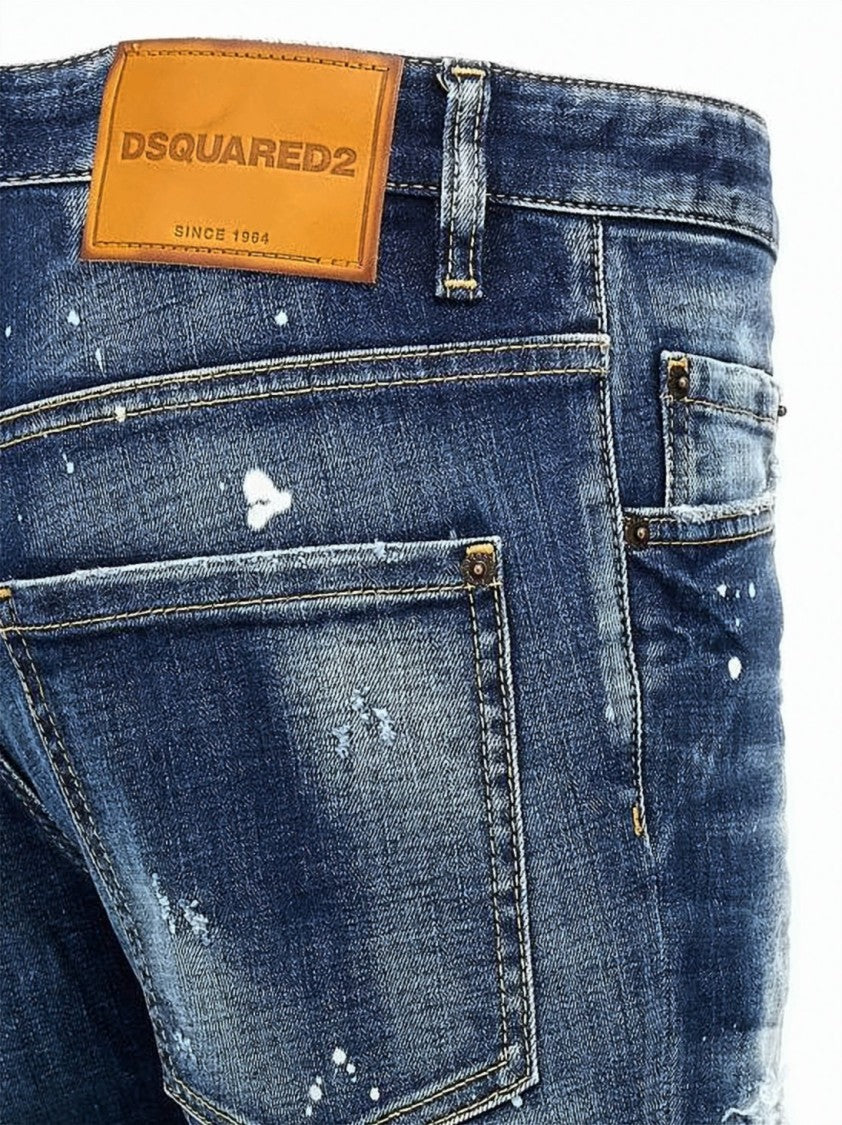 Dsquared2 Distressed Dark Blue Slim Fit Denim Pants