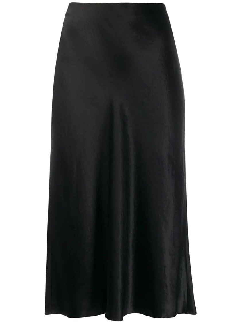 Vince Mid-Length Black Slip Skirt With Flow