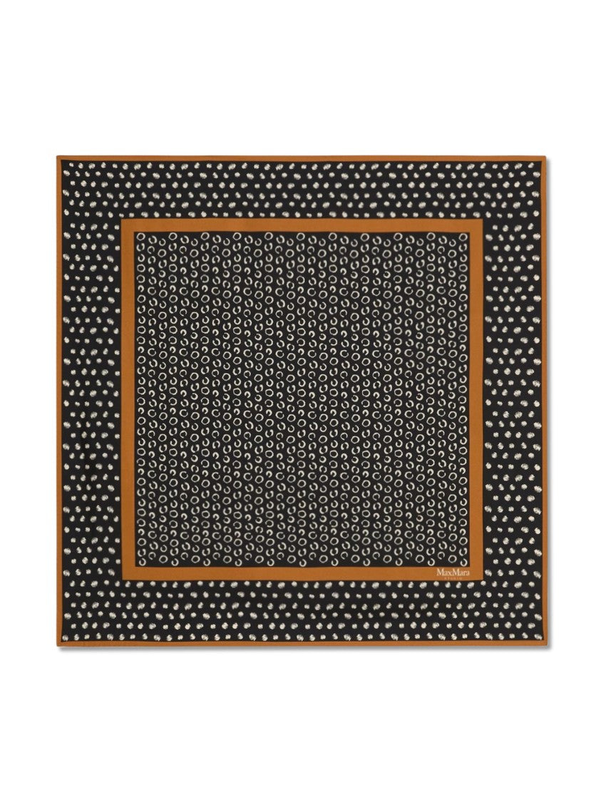 Max Mara Abstract Dot Print Border Silk Scarf