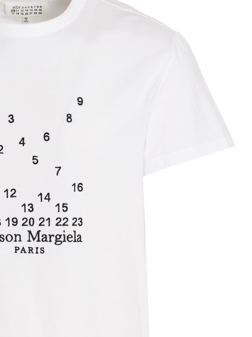 Maison Margiela White Cotton T-Shirt With Embroidered Logo Design