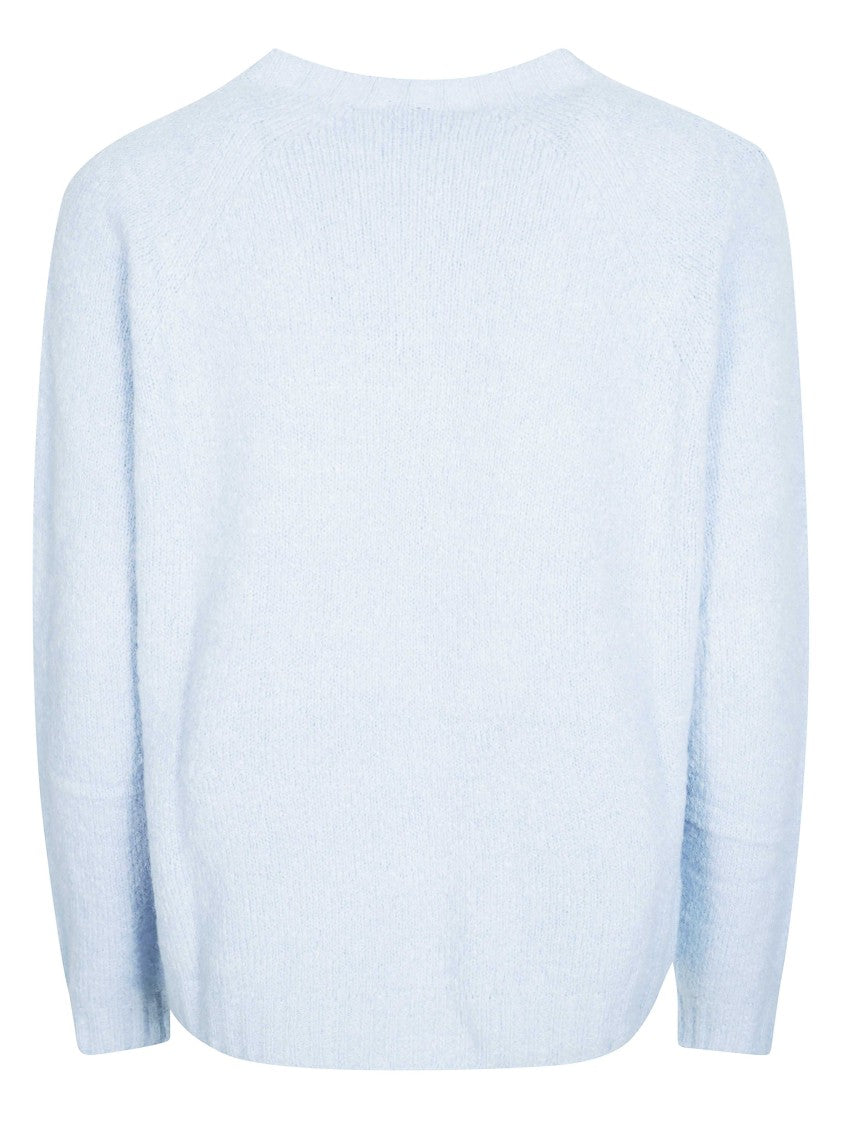 Max Mara Light Blue Wkdghiacci Round-Neck Knit Sweater