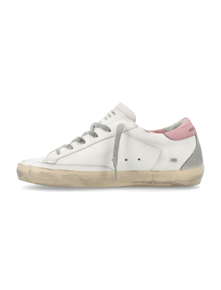 Golden Goose Superstar Distressed White Leather Low-Top Sneakers