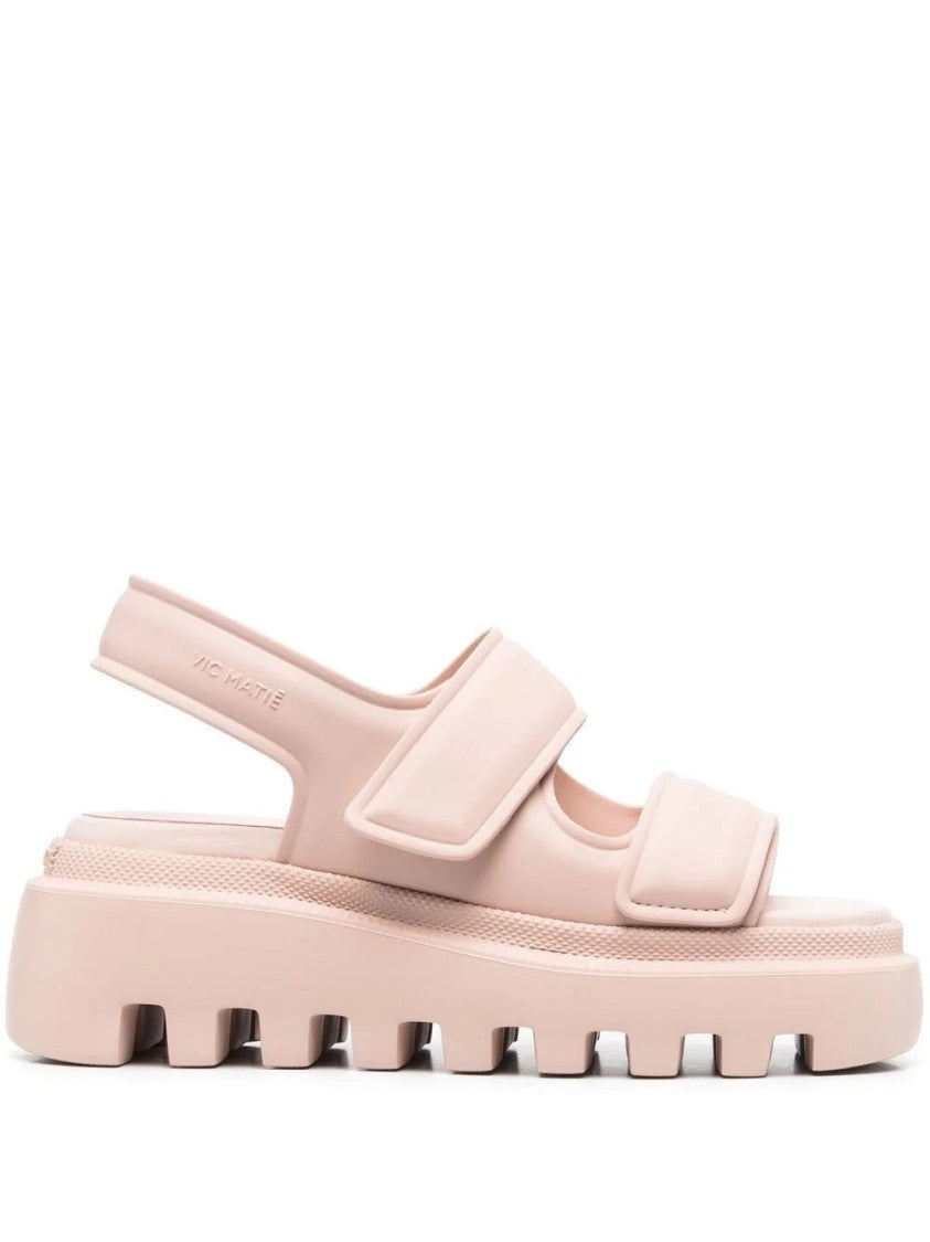 Vic Matié Beige Casual Open Flat Sandals
