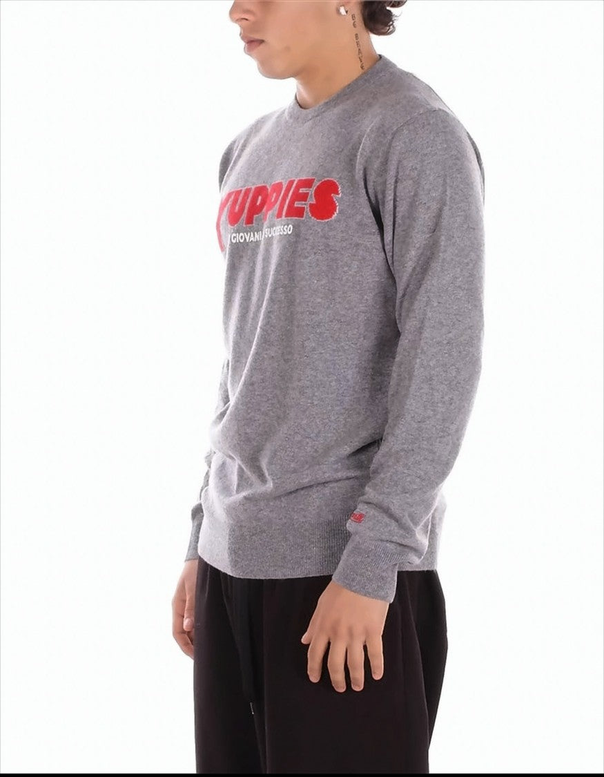 Mc2 Saint Barth Grey Sweatshirt With Bold Graphic Accents